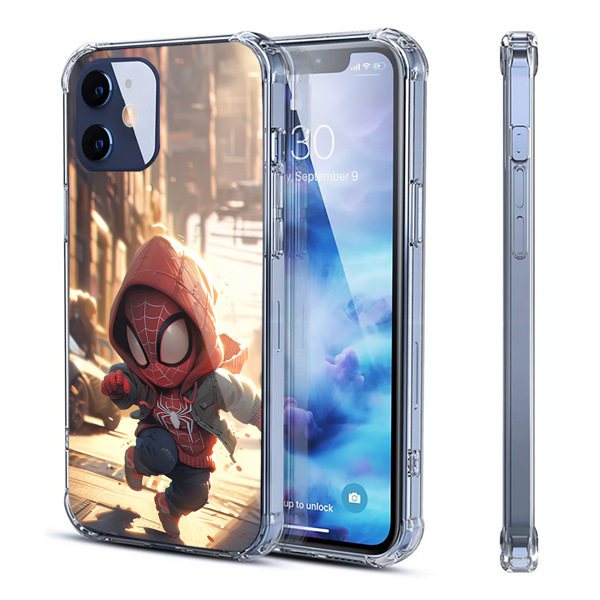 （画像用） Spider Man スパイダーマン 【iPhone 12シリーズ対応】透明スマホケース（クリアソフトケース）